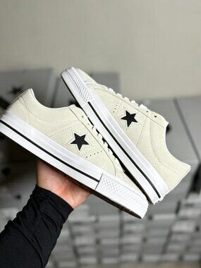 Converse One Star Pro Suede Shoes - Egret/White Mens CHOOSE SIZE